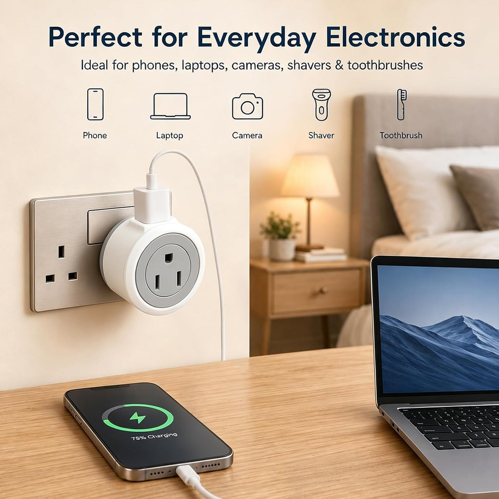 US to UK Plug Adapter, 2 in 1 USA to UK Travel Adaptor with 13A Fuse
