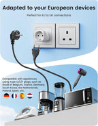 LENCENT 2 Pack EU to UK Plug Adapter