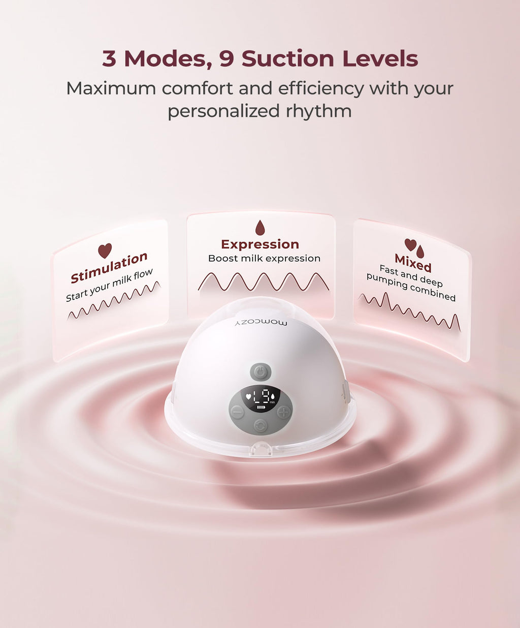 Momcozy M5 Smart Wearable Breast Pump, Double Pack, Gray