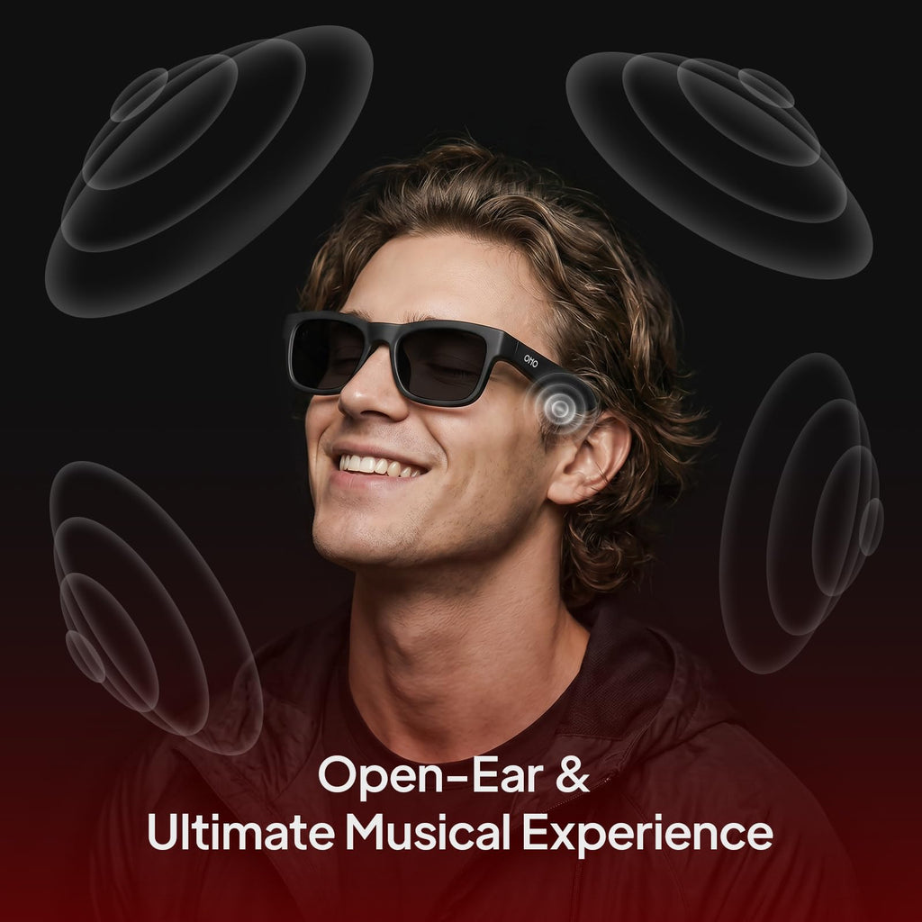 OhO Open Ear Smart Glasses, UV400 Z87.1 Lightweight Bluetooth Sunglasses
