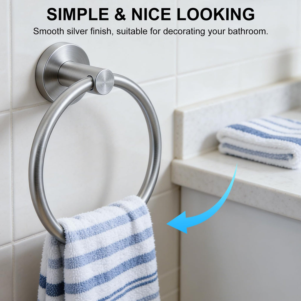 SetSail Towel Holder for Bathroom Wall Matte Black Towel Ring