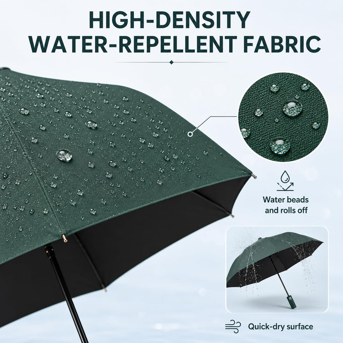 24K Strongest Windproof Travel Compact Umbrella Sturdy Frame Automatic Umbrella for Women & Men
