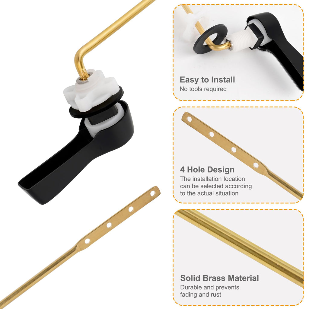 Hibbent Universal Metal Front Mount Toilet Handle Replacement Kit