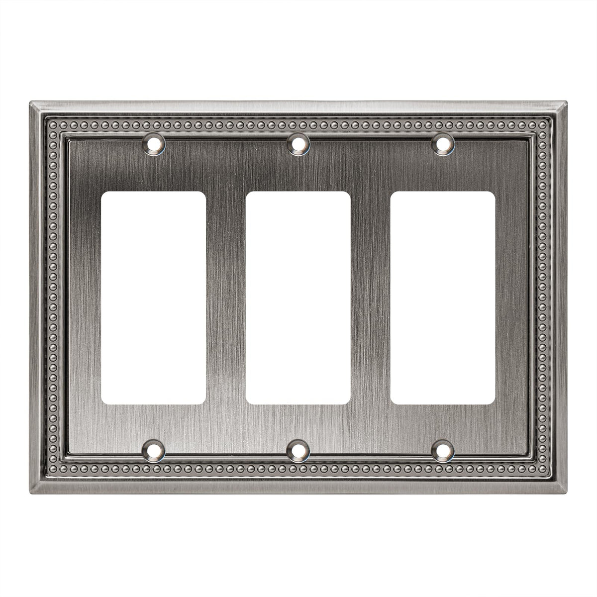 Sunken Pearls Heavy-Duty 4 Toggle Light Switch Plate, Antique Brass, 1 Pack