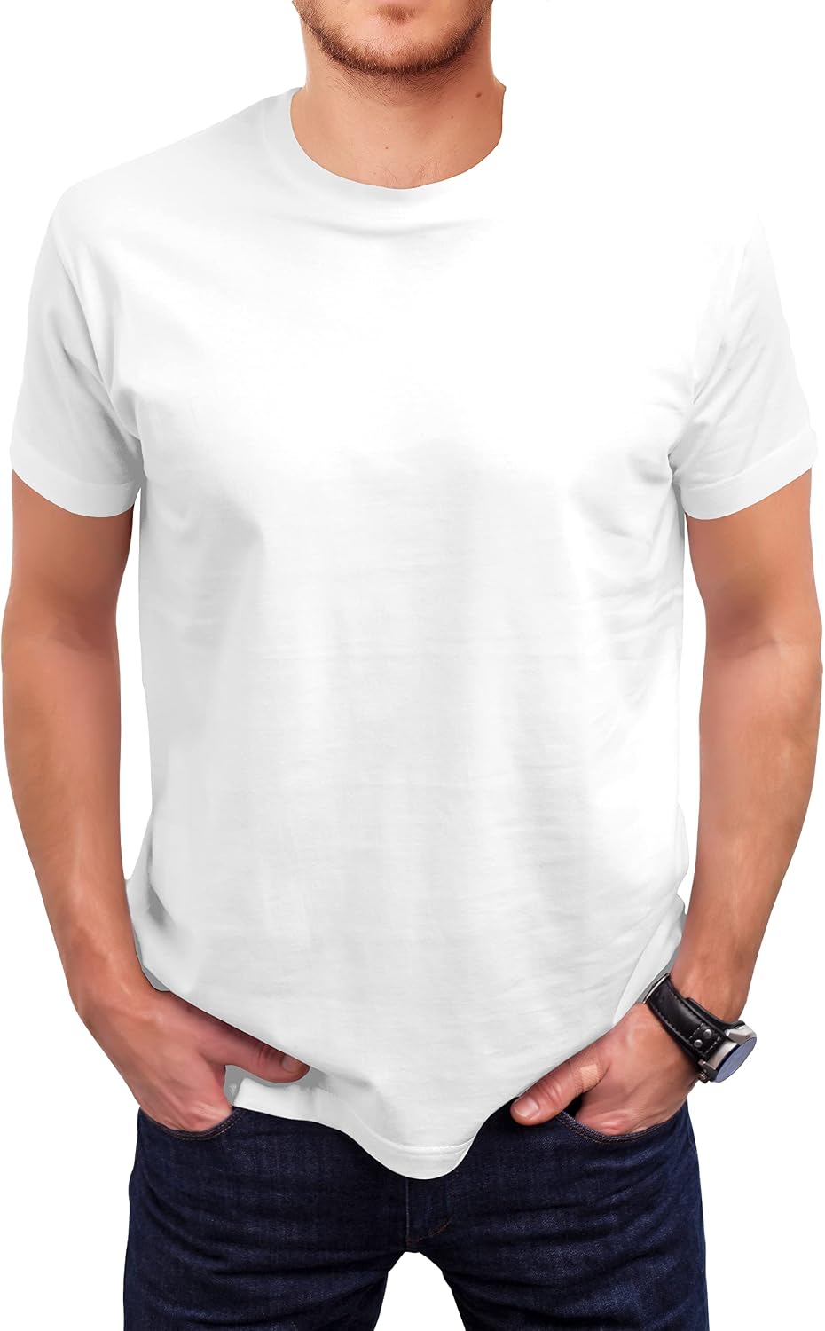Love My Fashions Mens Plain T Shirt Crew Neck & Short Sleeve Cotton Tops for Men