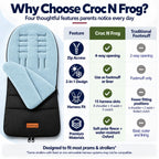CrocnFrog Universal Baby Bunting Footmuff - Cosy Toes Fit Toddler Foot Muff for Stroller, Buggy, Pushchair & Pram Footmuffs Comes with Warm and Soft Polar Fleece Water, Wind