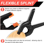 12 Pack Plastic Spring Clamps, 3.5inch Small Heavy Duty Clips for Crafts, Backdrop Stand, Woodworking, Photography Studios (Black)