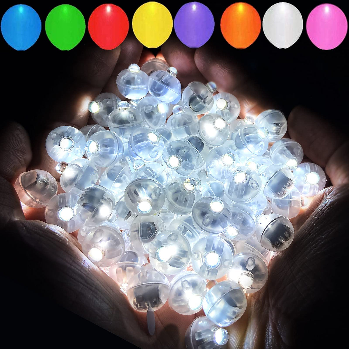 Aogist 200pcs 10-Colors Mini Lights with Hook,Long Standby Time Waterproof LED Balloon Light,Battery Powered,Ball Lamp for Balloon Paper Lantern Birthday Party Christmas Halloween
