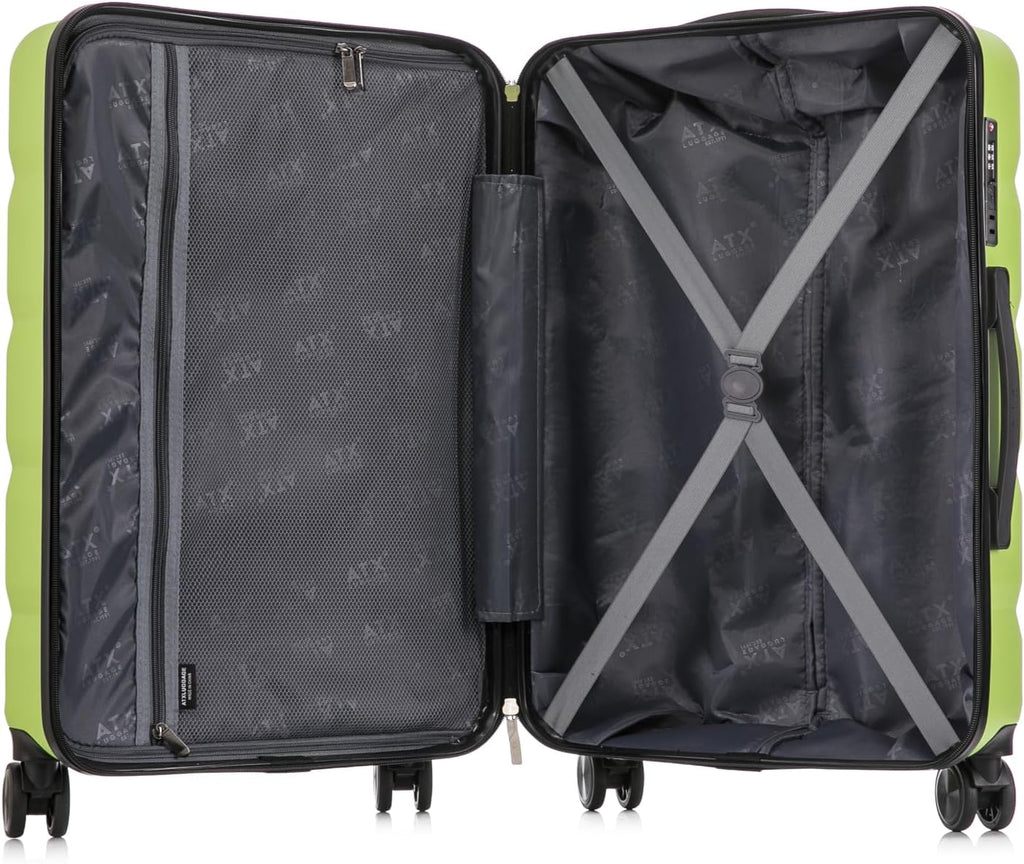 ATX Luggage Extra Large Suitcase Super Lightweight Durable ABS Hard Shell Suitcase with 4 Wheels and Built-in TSA Lock (Black, 32 Inches,132 Liter)
