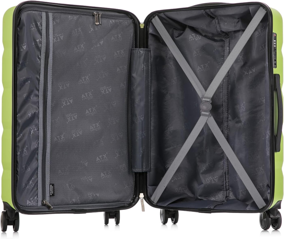 ATX Luggage Extra Large Suitcase Super Lightweight Durable ABS Hard Shell Suitcase with 4 Wheels and Built-in TSA Lock (Black, 32 Inches,132 Liter)