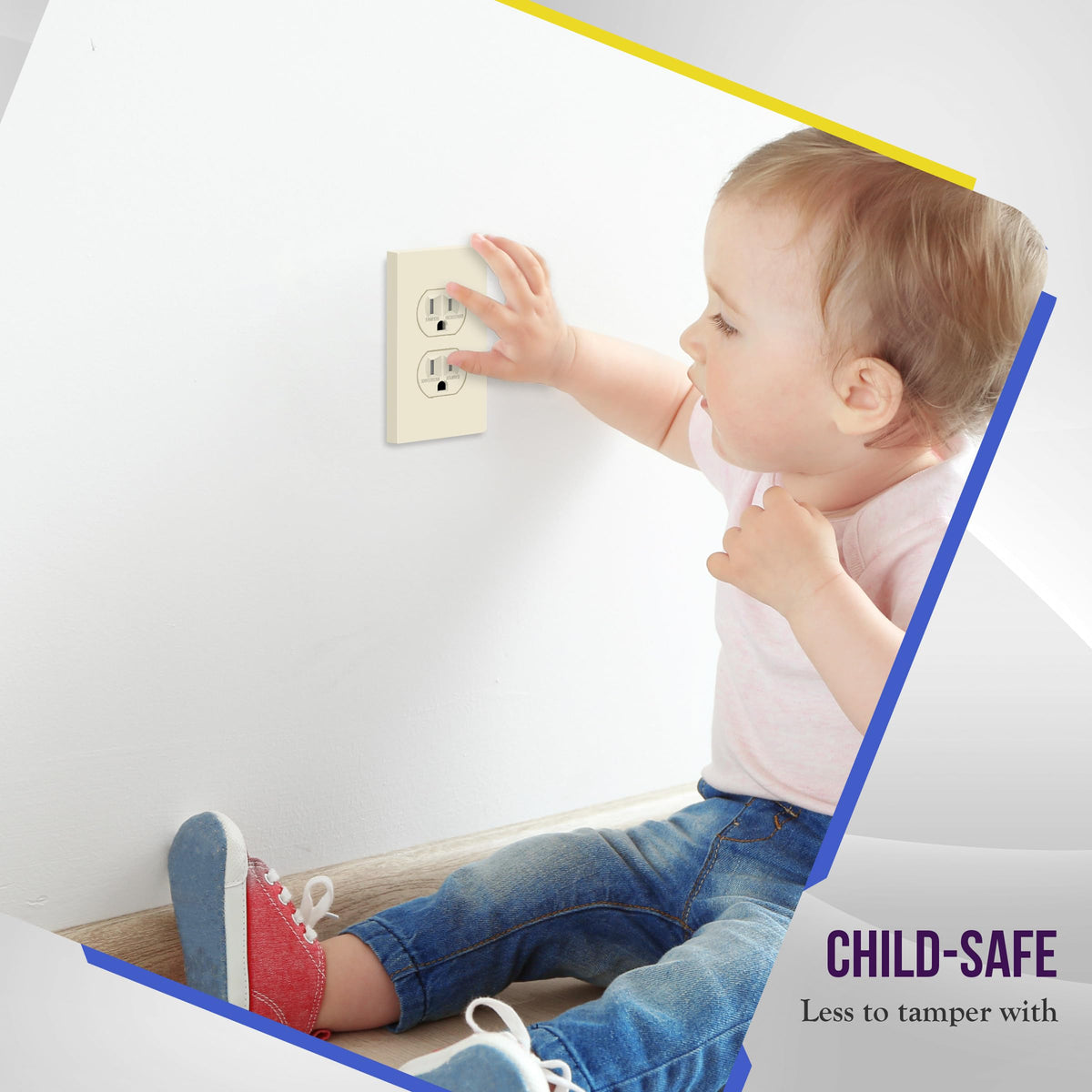 ENERLITES 10 Pack Outlet Covers Wall Plate for Duplex Receptacle, White