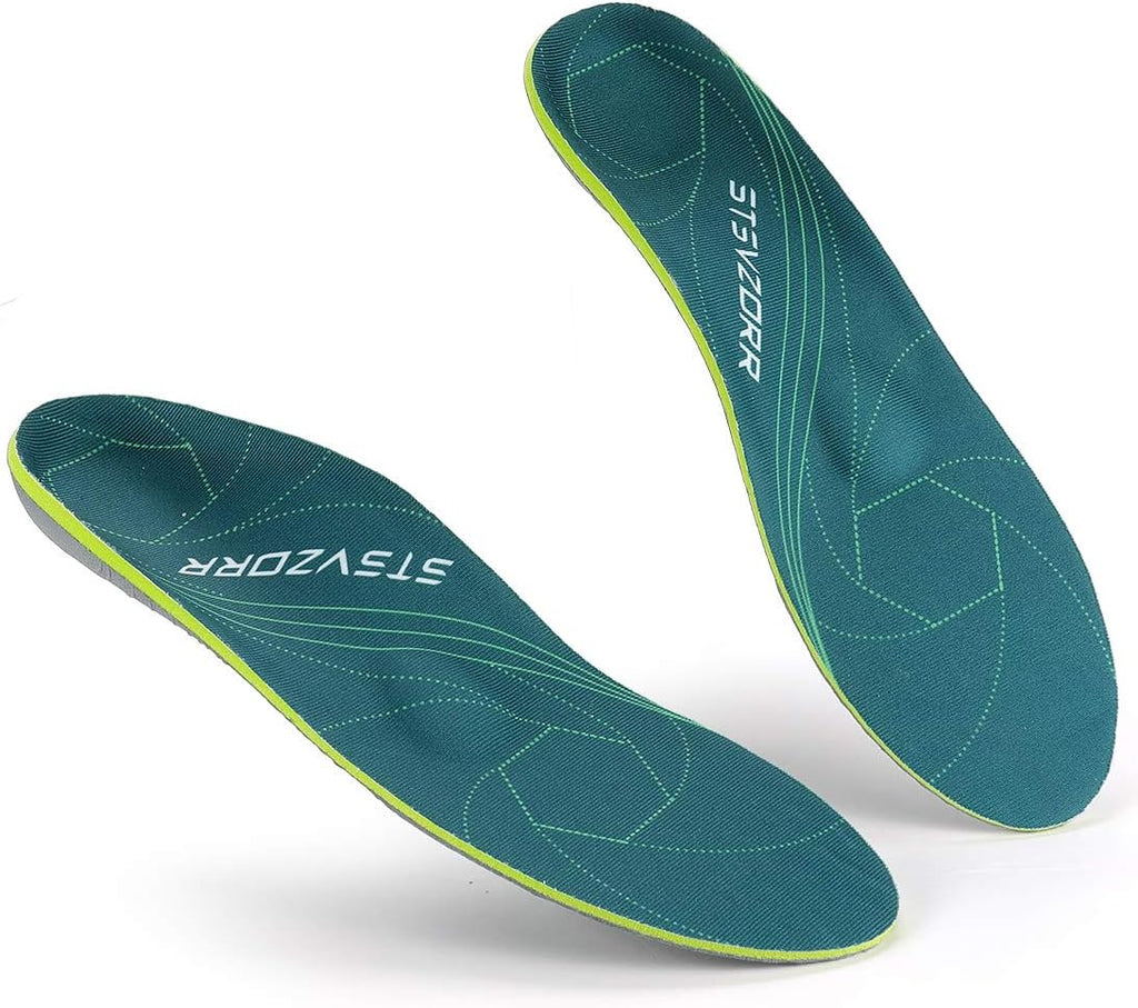 Plantar Fasciitis Arch Support Orthopedic Insoles Relieve Flat Feet Heel Pain Shock Absorption Comfortable Inserts(Size:UK-7,Length:10.25",Green)