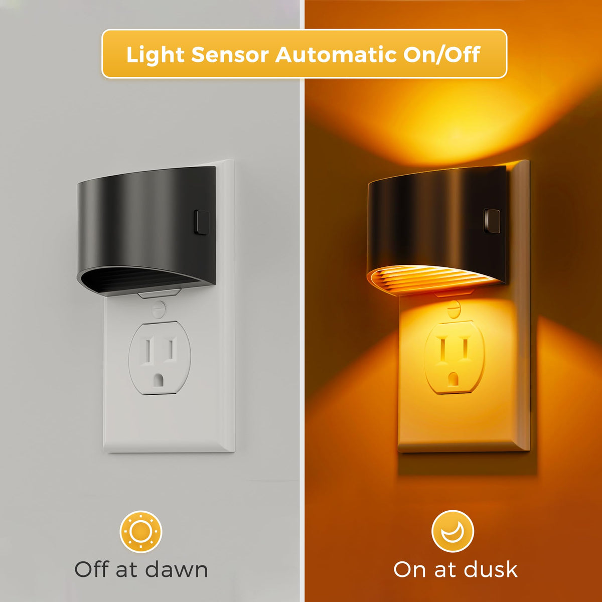 L LOHAS LED Night Lights Plug into Wall, Dimmable Night Light 2 Pack