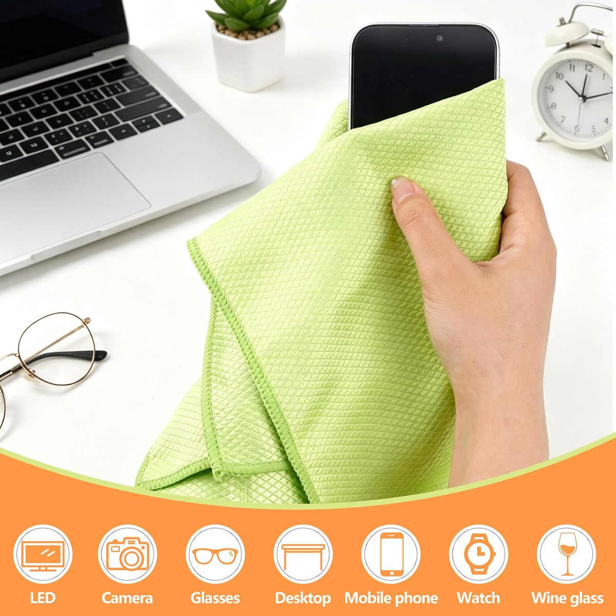 Magic Window Cleaning Cloth Fish Scale Streak Free Cloths – Pack of 6 Towels for Glass Mirrors Mix