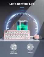 TECKNET Mini Wireless Keyboard and Mouse Set, 2.4G Cordless USB, Black