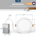 Amico 12 Pack 3 Inch LED Recessed Lighting, Canless Wafer Downlight, White