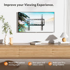 VonHaus TV Wall Bracket for 32-75" Screens, Ultra-Slim TV Bracket with Spirit Level, Flat to Wall Mount, 55kg Capacity, Max VESA : 400x400 mm