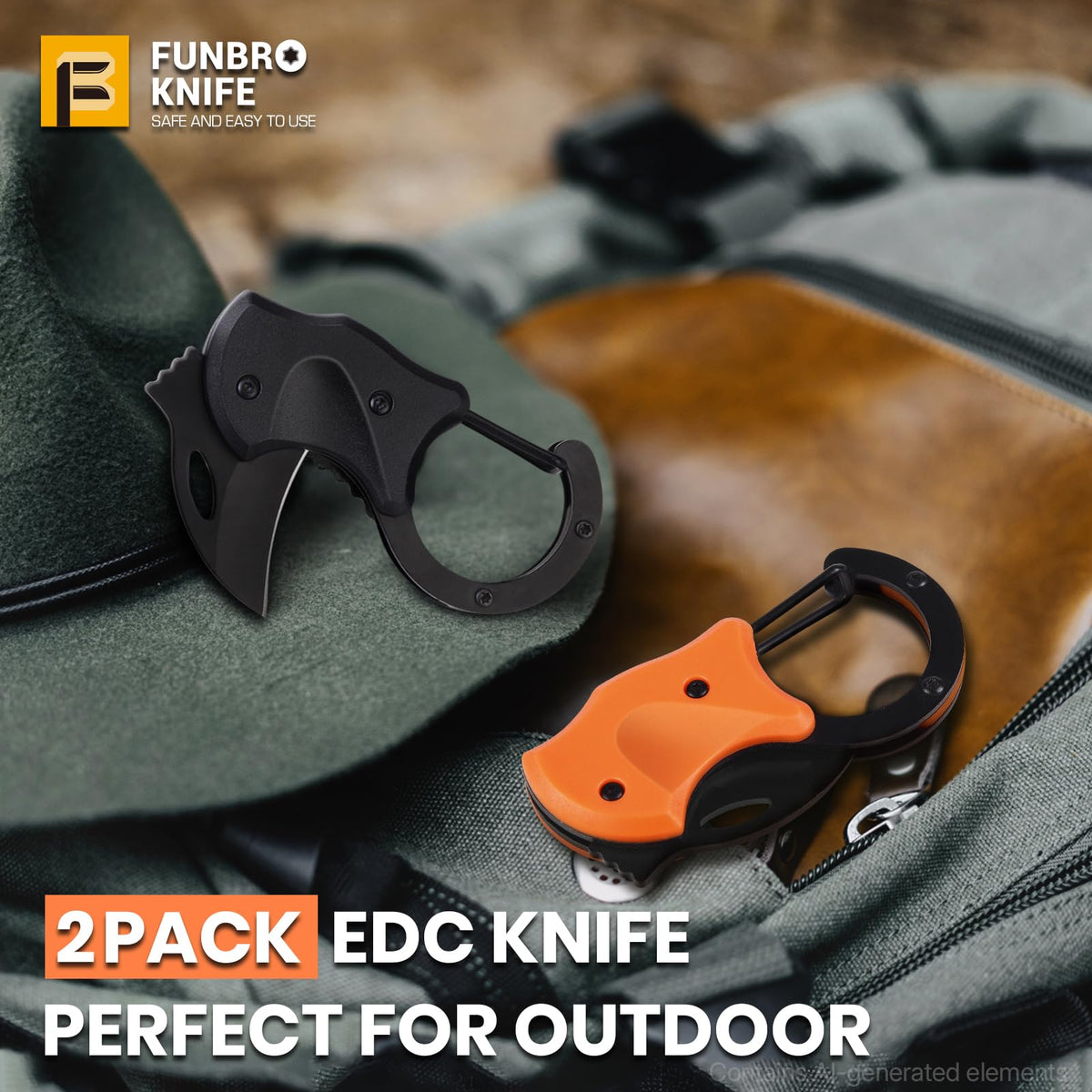 FUNBRO Small Pocket Knife, Cool Box Cutter with 1.34 Inch Sharp Blade