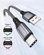 RAVIAD USB C Charger Cable 2M 3Pack, USB to USB C Cable Fast Charging