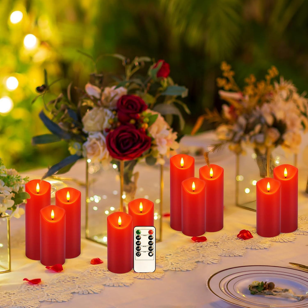 YOROXRG Solar flameless Candles Outdoor Waterproof,Dusk to Dawn Outdoor Lighting, Flickering fameless Reusable LED Light Candles for Lantern Garden Camping and Home Decor, 3D Wick (3"X6") Set of 2