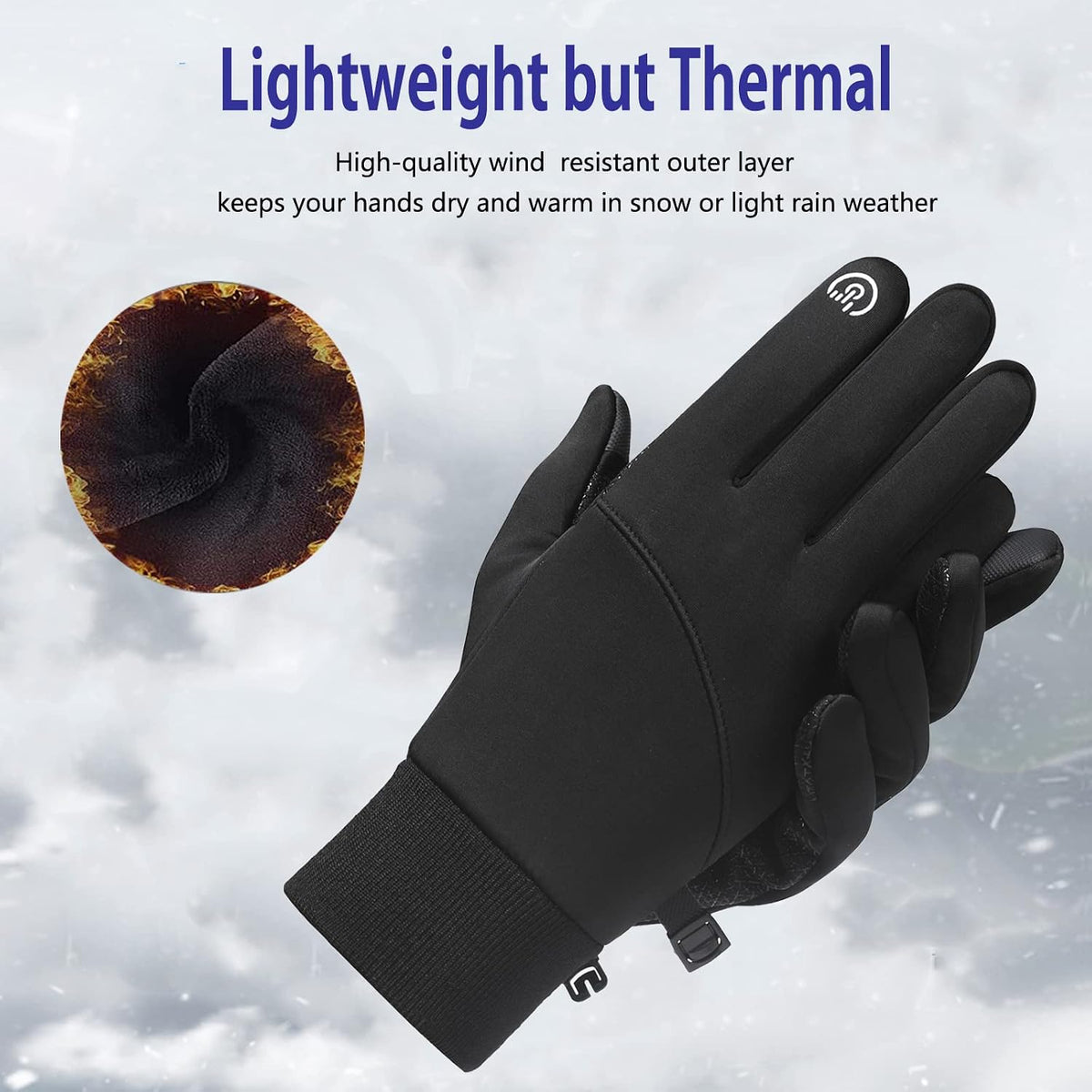 CRAZY SHARK Winter Warm Gloves, Windproof Water-Resistant Thermal Gloves