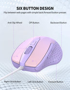 TECKNET USB Wired Mouse,6400 DPI Optical,6-Button Ergonomic Computer Mouse