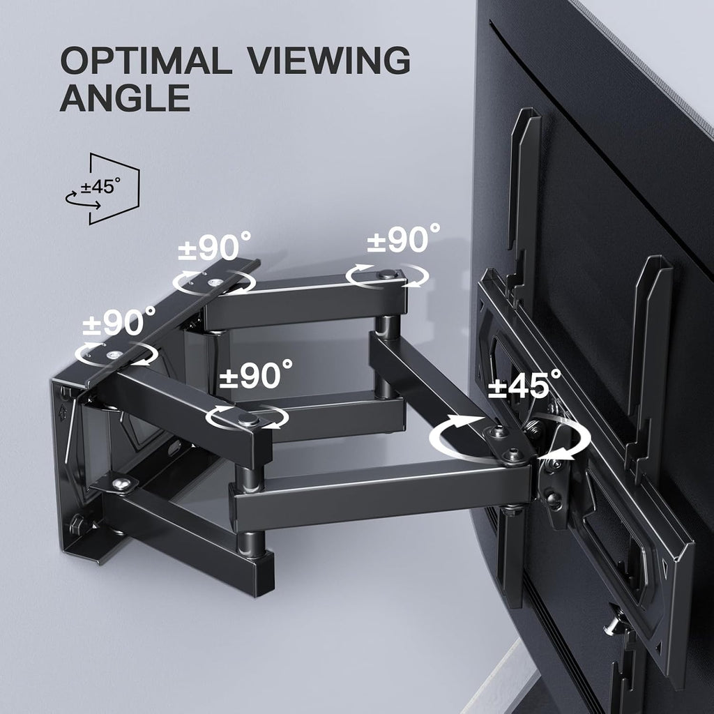 PERLESMITH TV Wall Bracket, Swivel Tilt Wall Mount for 26-70 Inch Flat & Curved TVs up to 45kg, Max. VESA 400x400mm