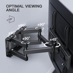 PERLESMITH TV Wall Bracket, Swivel Tilt Wall Mount for 26-70 Inch Flat & Curved TVs up to 45kg, Max. VESA 400x400mm