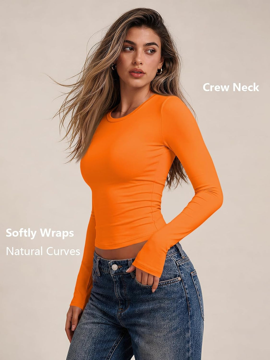 LILLUSORY Long Sleeve Tops Women Crew Neck Y2k T Shirts