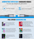 2-Pack 2m 60W USB C to USB C Charger Cable, PD Type C Super Fast Charging for iPhone 17 air 16 15 MacBook iPad Pro, Samsung Flip Fold 7 6 5 S26 S25 S24 S23 Ultra, Steam Deck, Nintendo Switch etc