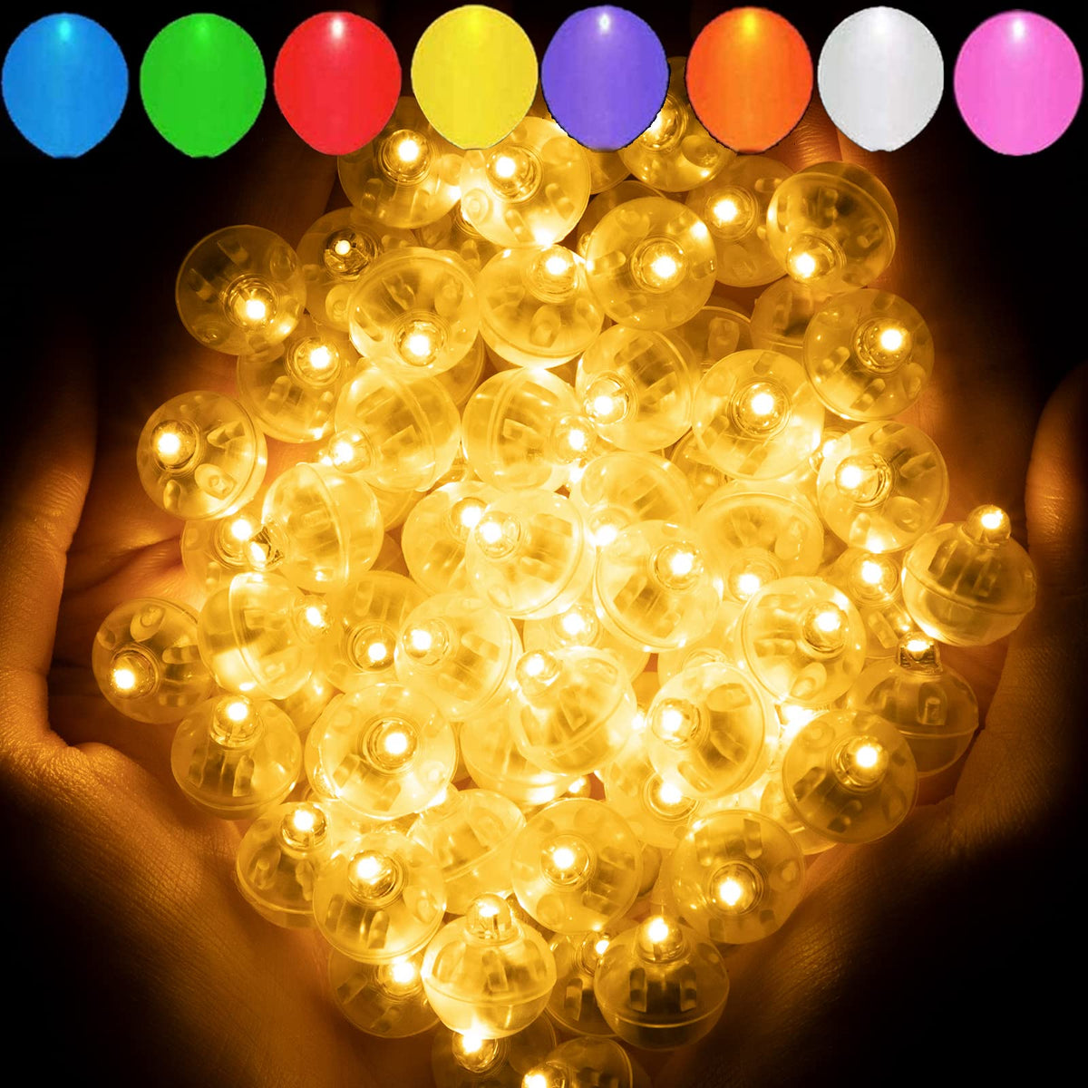 Aogist 200pcs 10-Colors Mini Lights with Hook,Long Standby Time Waterproof LED Balloon Light,Battery Powered,Ball Lamp for Balloon Paper Lantern Birthday Party Christmas Halloween