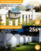 Aootek Solar Motion Sensor Lights Outdoor 120 LEDs, Black, 6 Pack