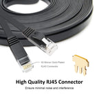 Yauhody CAT 6 Ethernet Cable 10m, Pure Copper High Speed Solid Flat CAT6