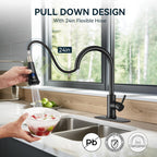 FORIOUS Kitchen Faucet with Cup Washer, Pull Down Sprayer, Brushed Nickel