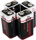 Warriors 4X 9V Alkaline Batteries, 6LR61, Long Lasting Power