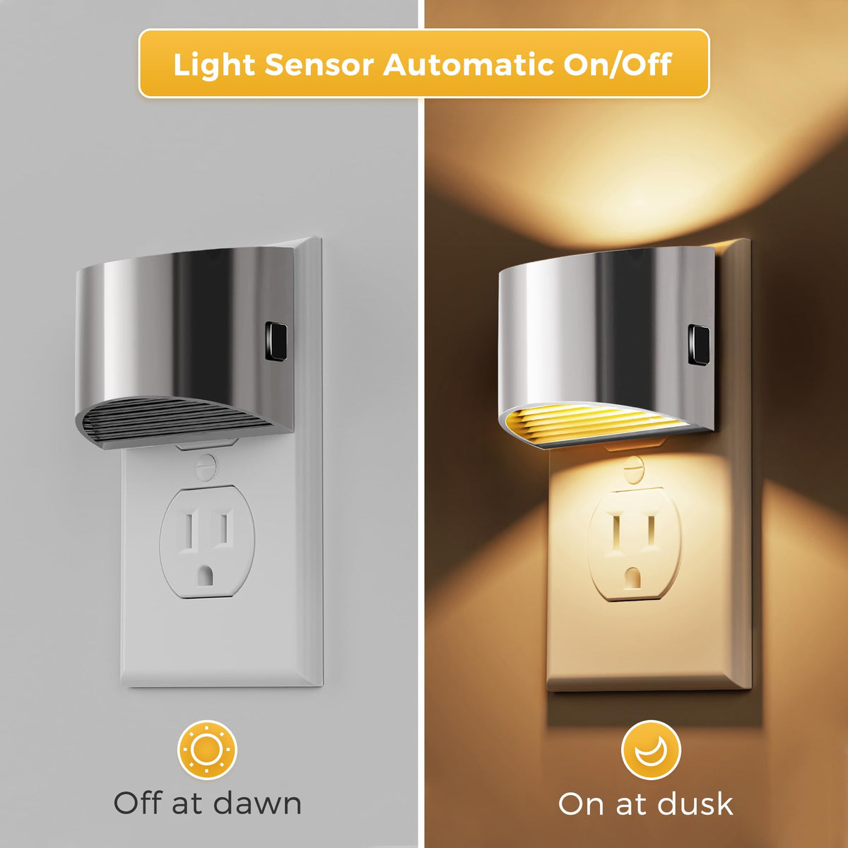 L LOHAS LED Night Lights Plug into Wall, Dimmable Night Light 2 Pack