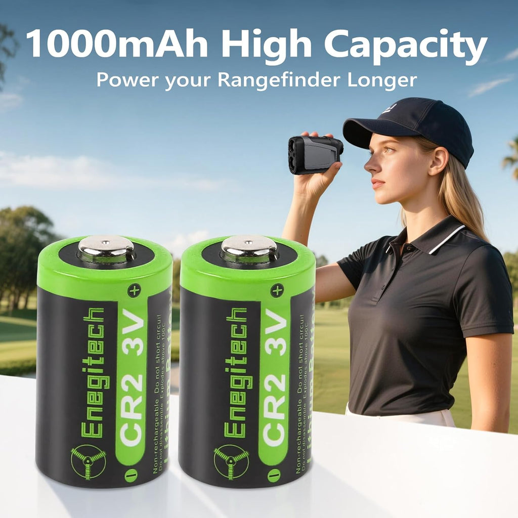 Enegitech CR2 3V Lithium Battery, CR15H270 for Range Finder Golf，CR2 6 Pack
