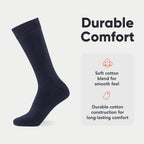 FM London 10-Pack Plain Mens Socks, Soft Cotton Rich Dress Socks Mens 6-11