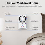 hbn 24Hour Mechanical Timer Plug Socket UK,Light Timers for Home Security