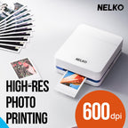 Nelko PP01 2x3 Portable Photo Printer with 20 Sheets, White