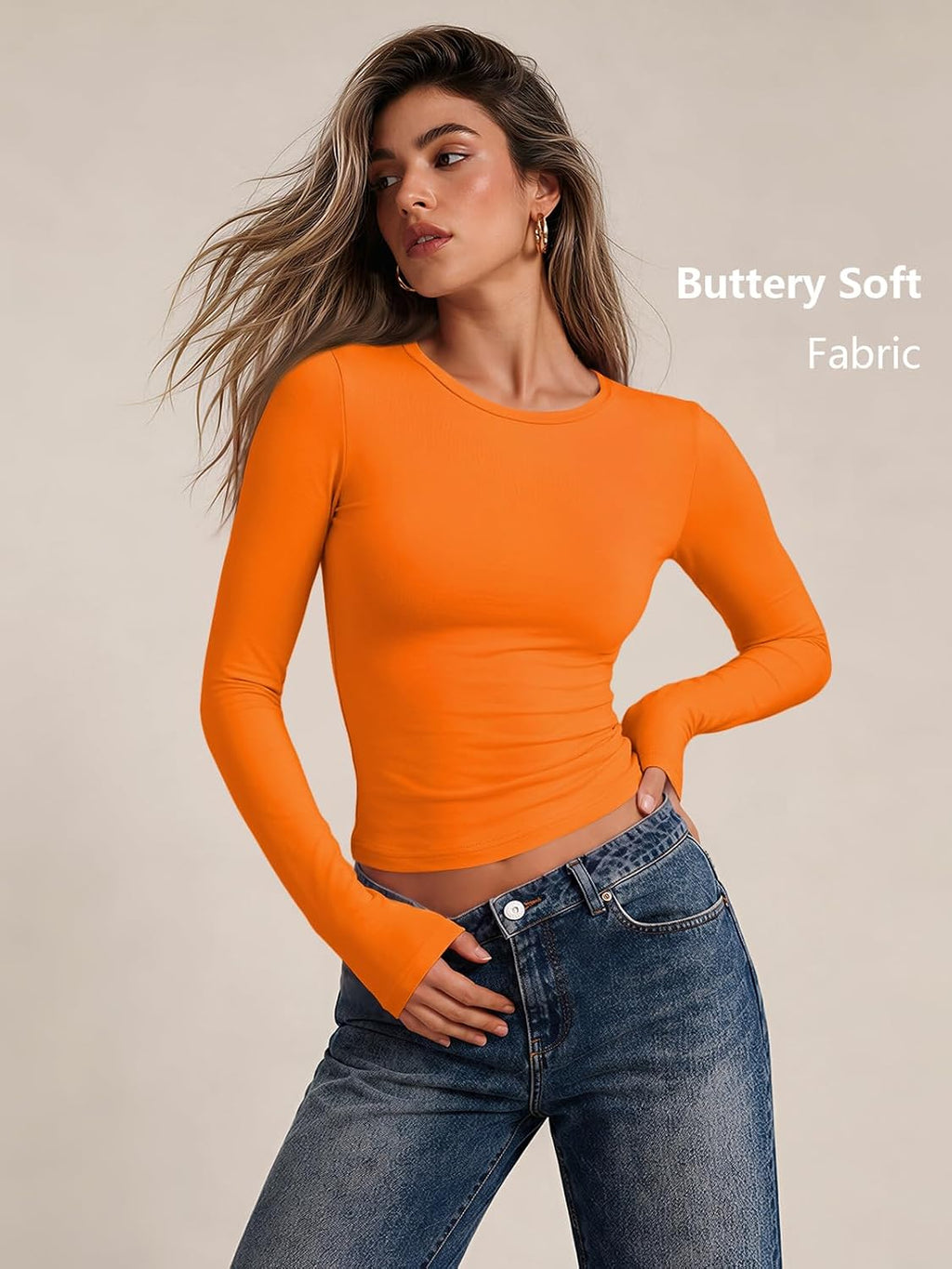LILLUSORY Long Sleeve Tops Women Crew Neck Y2k T Shirts