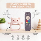 Infatot® Teething Toys for Baby Gifts – Chipmunk Silicone Mitten Teether, Soothing Glove for Infants, Baby Toys 0-6 Months, Soft Chewable Teether Toy to Prevent Finger Sucking, CM Blue.