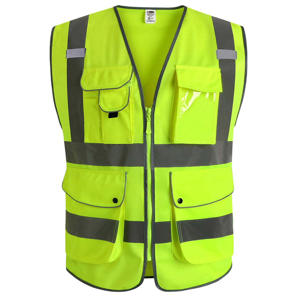 JKSafety Safety Vest for Men Women Reflective Hi Vis JK150 Green 3XL