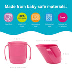 Doidy Cup, Open Cup for Training Baby 6 Months-3 Years, 200ml, Slanted Weaning Cup with Handles for Learning to Drink, BPA Free (Orange)