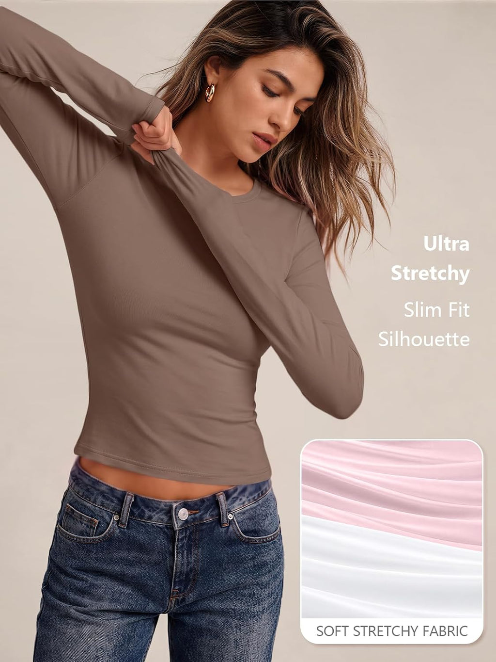 LILLUSORY Long Sleeve Tops Women Crew Neck Y2k T Shirts