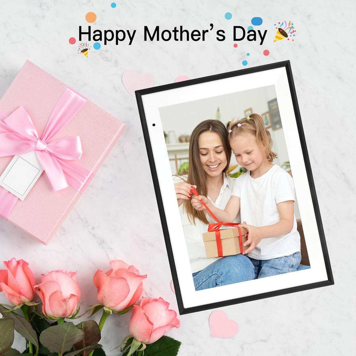 Digital Picture Frame 10.1 Inch Large Digital Photo Frame with 1280 * 800 IPS Full HD Touchscreen, Humblestead 32GB WiFi Smart Frame Share Photos and Videos via AiMOR App, Black