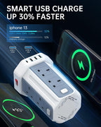 Tower Extension Lead 3M, 8 AC Outlets and 4 USB Ports Extension Tower