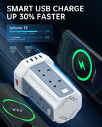 Tower Extension Lead 3M, 8 AC Outlets and 4 USB Ports Extension Tower