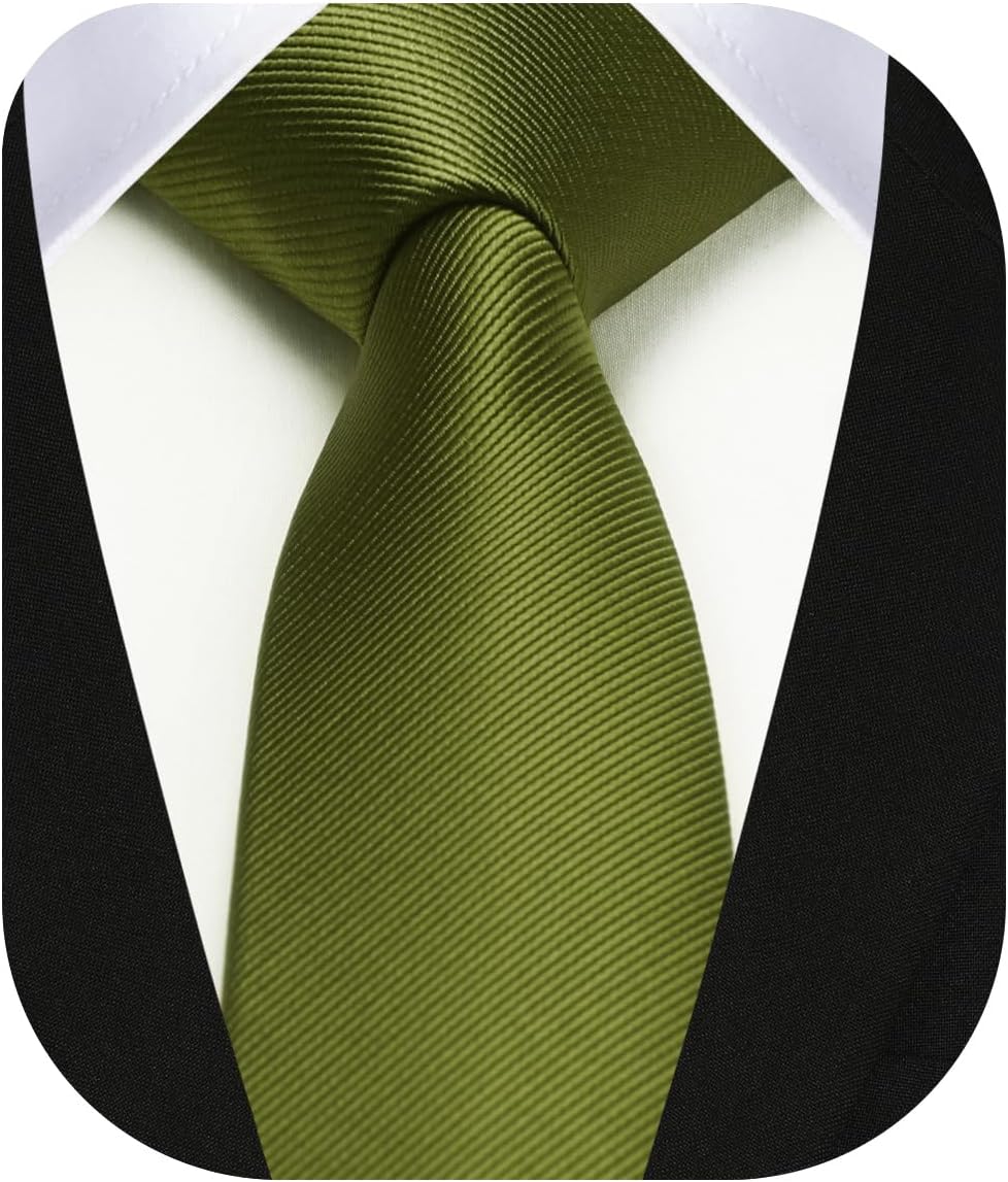 HISDERN Skinny Tie Solid Color 6cm Slim Ties for Men Wedding Classic Formal Business Necktie