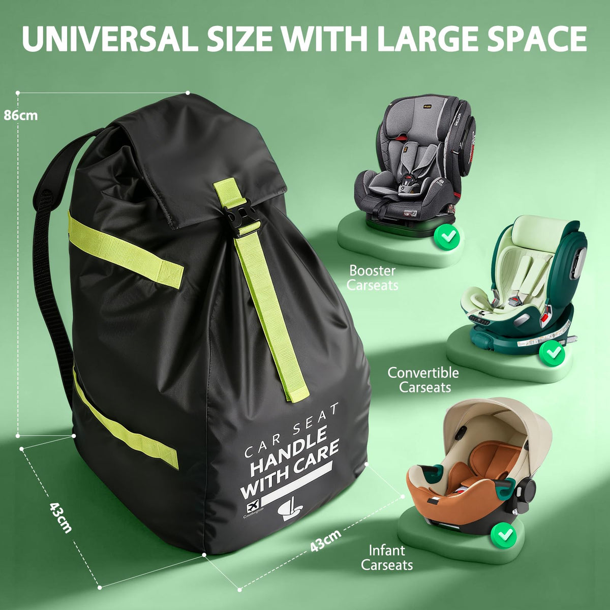Pram Bag for Airplane, Baby Travel Essentials, Stroller Bag 119H*61W*38D cm